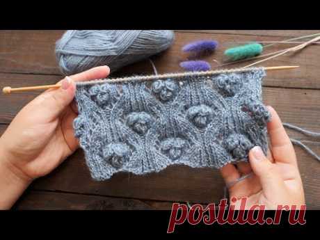 Узор из Японского журнала спицами 🍇 Bobble Stitch Knitting Pattern