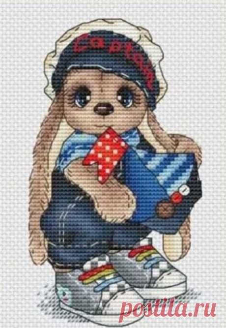 Rabbit cross stitch modern cross stitch counted cross | Etsy