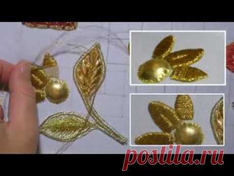 ЗОЛОТОЕ ШИТЬЕ по КАРТОНУ  GOLDWORK on cardboard - YouTube