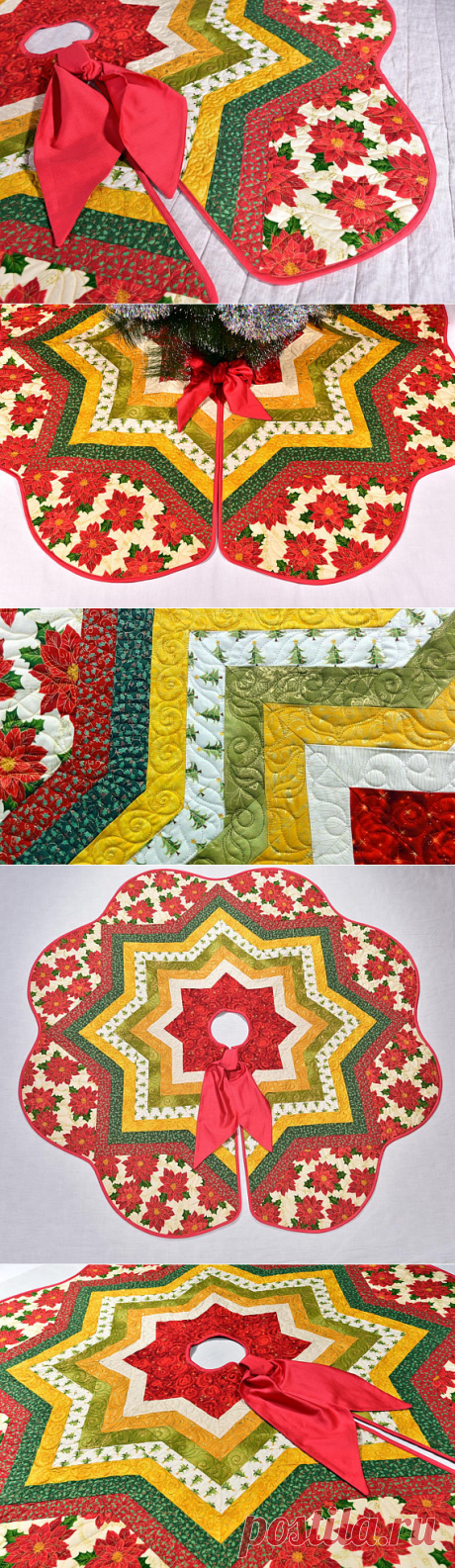 Christmas Tree Skirt Patchwork FREE SHIPPING Christmas Quilt