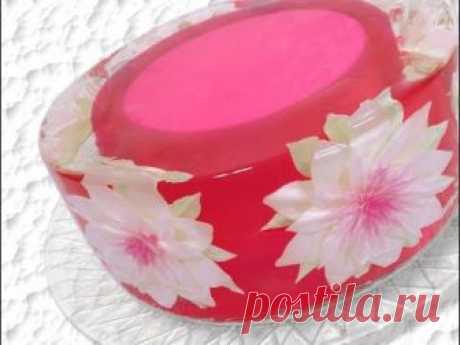 How to make a Gelatin Art 3D Gelatin flower cake with background