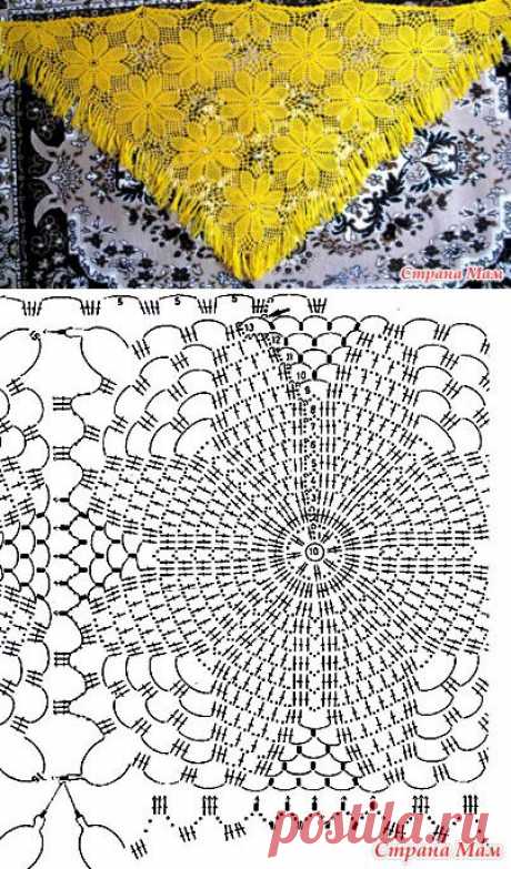 Желтая шаль - Все в ажуре... (вязание крючком) - Страна Мам