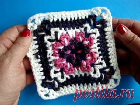 Вязание крючком - Урок250 Квадратный мотив Crochet granny square