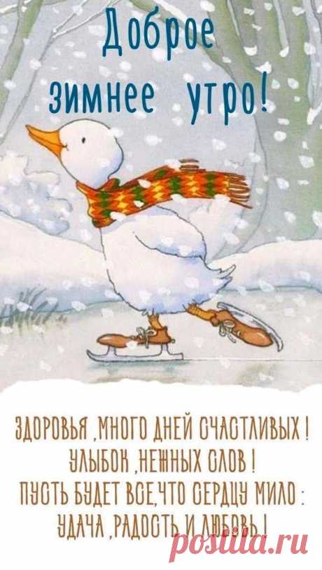 Доброе зимнее утро (открытка 1051): Бесплатные картинки &amp;#8226; Otkrytki.Top