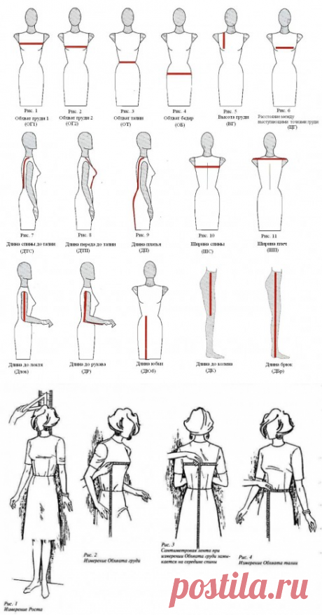 Шитье. Снятие мерок и прибавки на свободу облегания по итальянской методике кроя