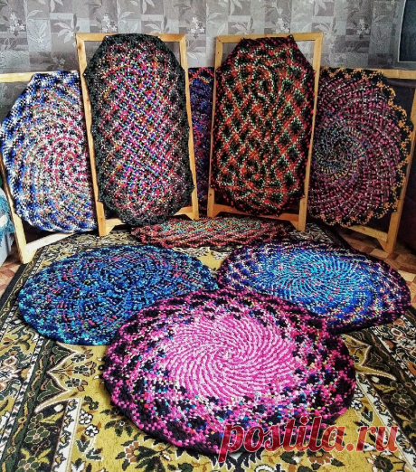 Еще один интересный способ плетения ковриков из лоскутков | NataliyaK | Яндекс Дзен