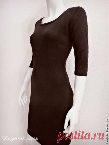 Вязаное платье &quot;Тиффани&quot; - чёрный,однотонный,женская одежда,женская одежда вязаная