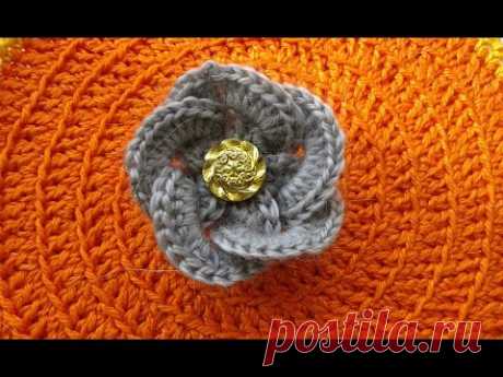 Цветок крючком. Из колец. Несложно. Мастер-класс. Crochet flower. Very easy.Tutorial