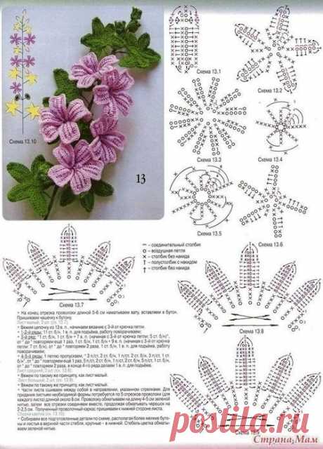 Такие разные, и такие красивые цветы крючком!