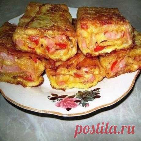 Лаваш с ветчиной и сыром.