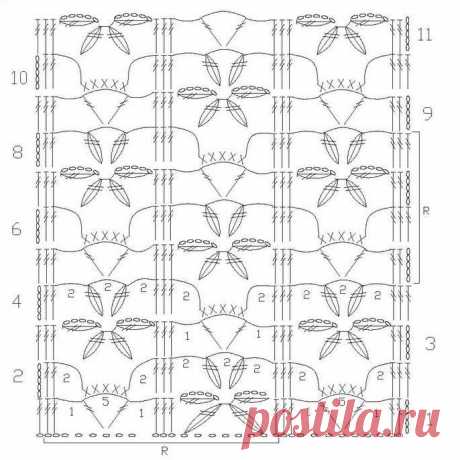 Вязание крючком схемы узоров для печати