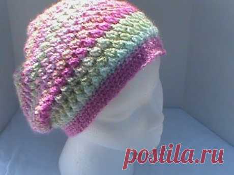 Slouchy Hat Featuring Meladoras Creations Butterfly Stitch - YouTube