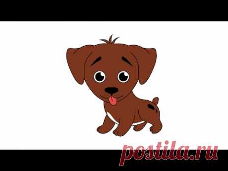 How to draw puppy easy step by step | Как нарисовать щенка просто - YouTube