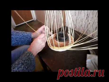 Плетение стенок веером(послойное плетение)-Weaving baskets walls - YouTube