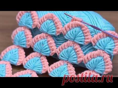 Cute and Easy Tunisian Knitting - Tunus İşi ​​Gorgeousmm Örgü Modeli, yaprak ceket modeli