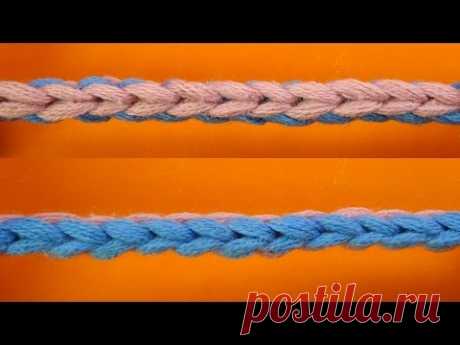 Двухцветный шнурок   Crochet cord  360