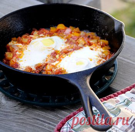 Рецепт еврейской яичницы - Быстрый завтрак . 1001 ЕДА вкусные рецепты с фото!