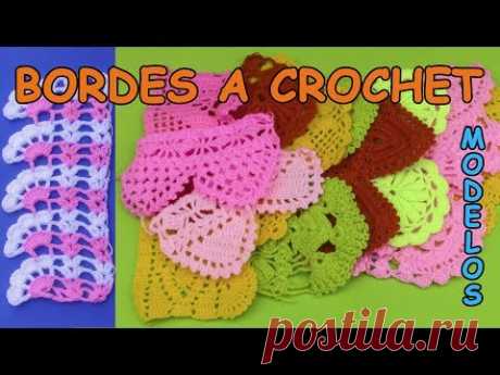 Bordes u orillas para colchas, mantitas, manteles tejidos a crochet - colección de puntos