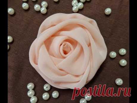 DIY chiffon rose,fabric rose tutorial,how to make - YouTube