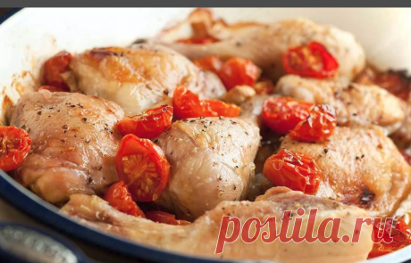 Курица, запеченная с помидорами черри | Самые вкусные кулинарные рецепты