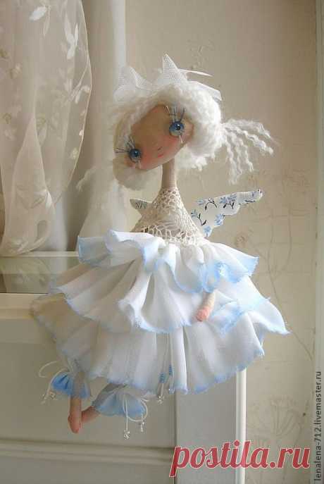 Купить ещё одно Счастье...Белоснежное!...интерьерная кукла - белый, голубой, ангел, ангел-хранитель