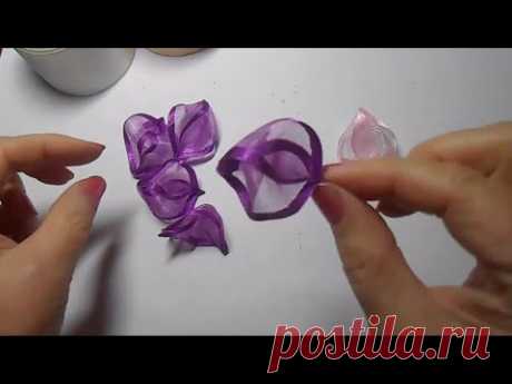 Amazingly delicate organza flower DIY/ Удивительно нежный цветок из органзы МК/Flor de organza РАР