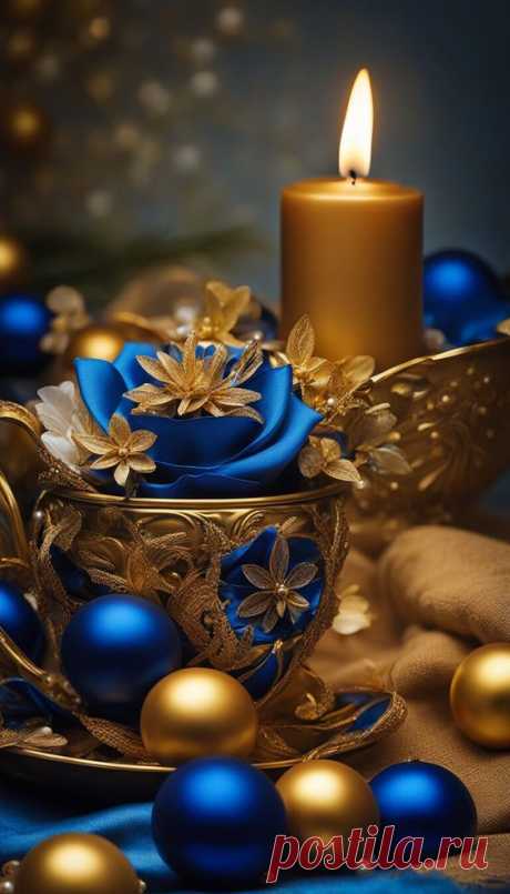 Gold and blue decor