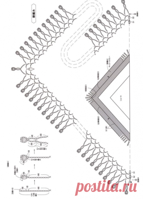 Шаль крючком. Схемы!!!