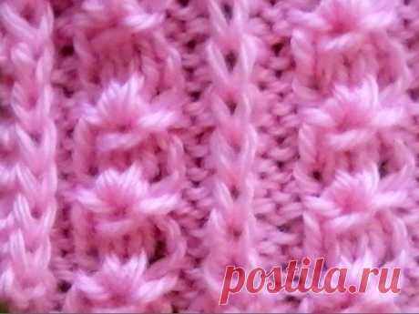 Cómo Tejer DISEÑO BORDADO - Knit Star Stitch 2 Agujas (377)