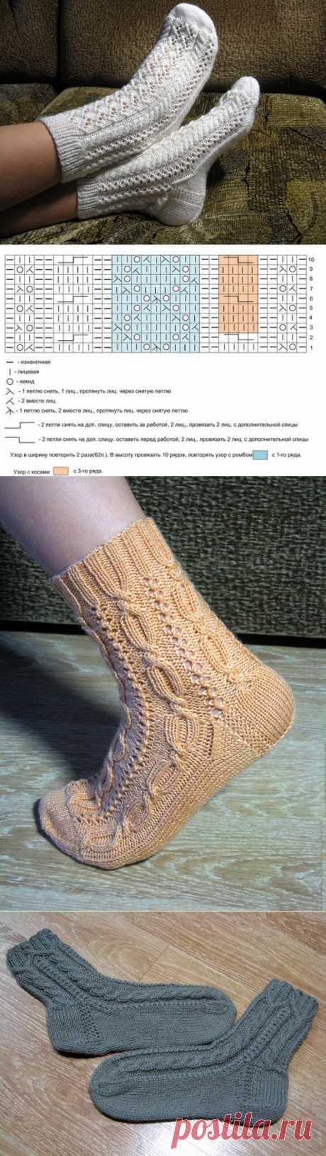 Ажурные носки + схемы от Лены-Изольды (3 вида)