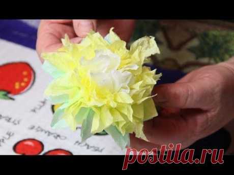 Как сделать красивые цветы из бумажных салфеток своими руками