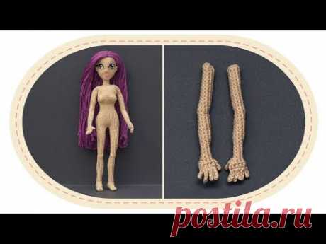 Кукла крючком Виолетта , часть 1 (Руки). Crochet doll Violetta, part 1 (Hands)