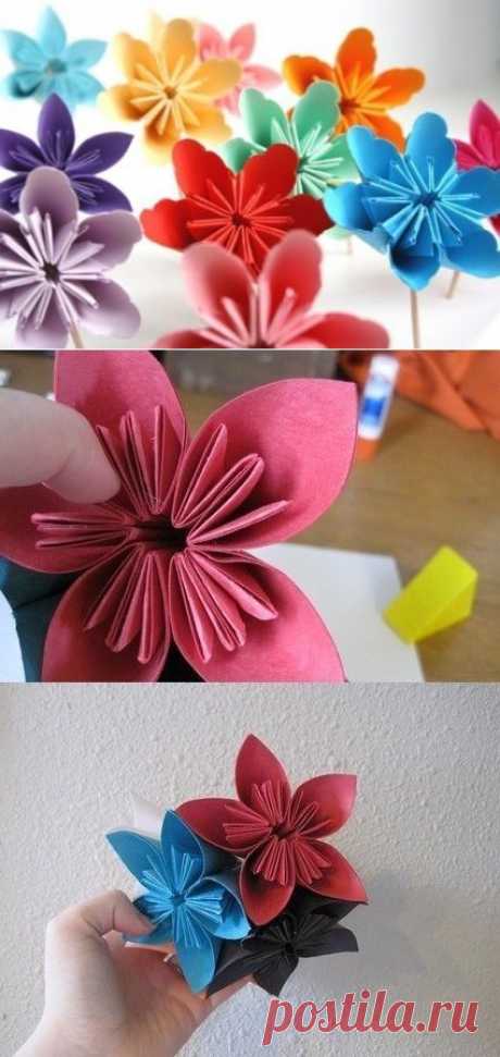 Цветы из бумаги. Уроки оригами