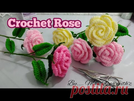 Crochet Rose ~ Toturial Mengait Bunga Rose