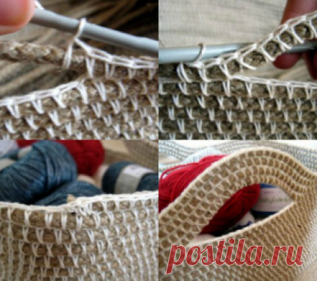С помощью верёвки и пряжи вы можете связать крючком потрясающую вещицу