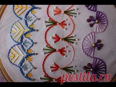 Hand Embroidery Designs | Basic embroidery stitches # Part 8 | Stitch and Flower-98