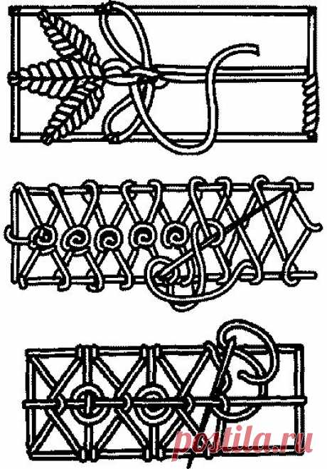 Игольчатое кружево... швы, стежки, бриды...