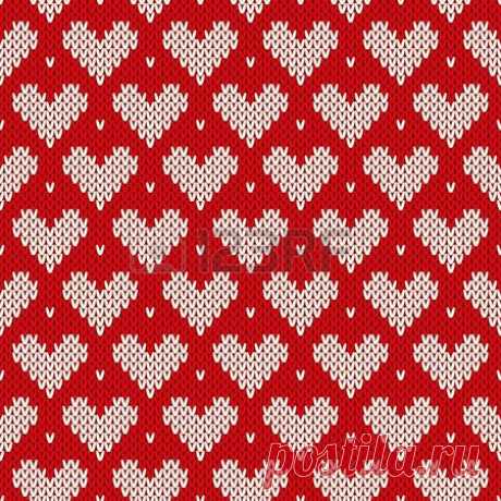 Seamless Knitted Pattern With Hearts. Valentine\ Royalty Free Cliparts, Vectors, And Stock Illustration. Image 33255064.