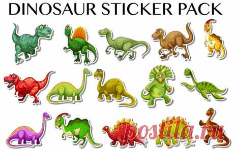 Различные виды динозавров в иллюстрации наклейки Более миллиона свободных векторов, PSD, фотографии и бесплатные иконки. Эксклюзивные халявы и все графические ресурсы, которые необходимые для ваших проектов