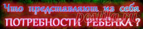 Что представляют из себя потребности ребенка?
Аномалия: удовлетворение потребностей за счет ребенка.