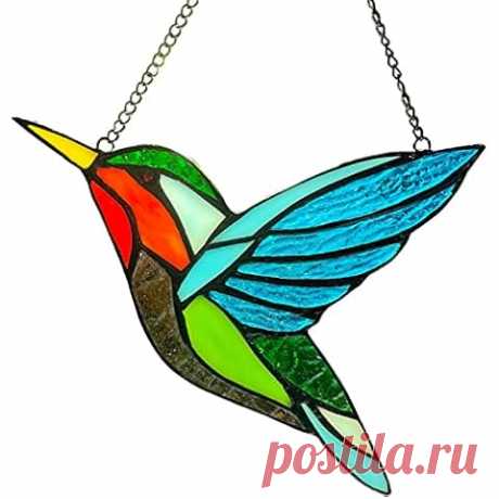 Amazon.com: Regalos de colibrí, vitrales, vitrales colgantes, decoración de pájaros de vidrieras para ventana de cocina, regalos de colibrí para mamá, atrapasoles. : Patio, Césped y Jardín