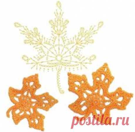 No.96 Silver Maple Leaf Crochet Flower Motifs / 실버 메이플 리프 코바늘 플라워 모티브도안