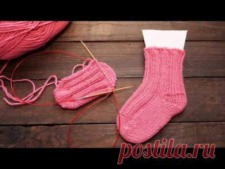 Детские носочки спицами 🦄 Baby Socks knitting pattern