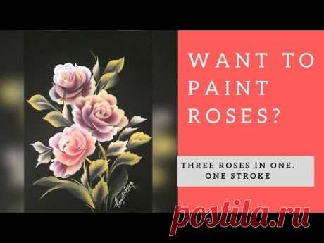 How to paint Roses with acrylic | simple and easy Tutorial | Christmas series