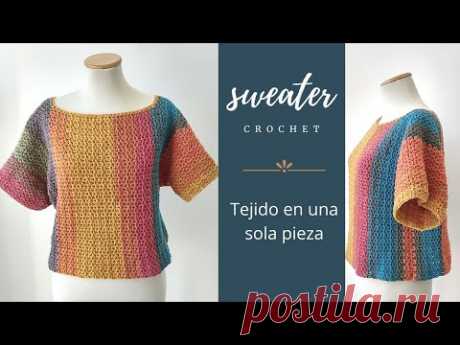 Cómo tejer sweater a crochet en una sola pieza | Paso a paso fácil de tejer