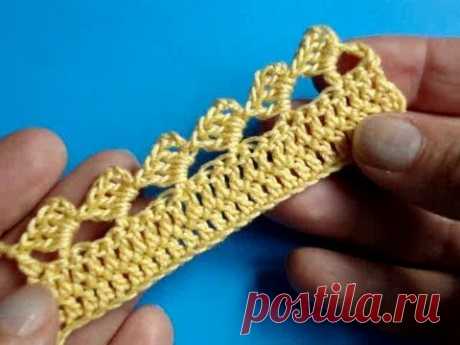 Вязание крючком Урок 263 Кайма 4 crochet border - edge