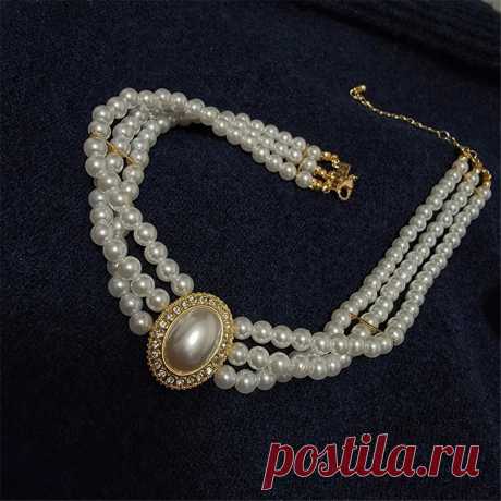 Женское ожерелье-чокер с жемчужинами | AliExpress