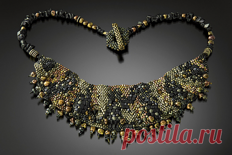 Sculptural Bib Necklace by Julie Powell (Beaded Necklace) | Artful Home