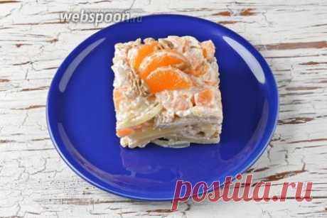 Салат с курицей и мандаринами рецепт с фото, как приготовить на Webspoon.ru