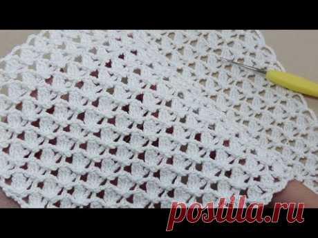 Жемчужный УЗОР КРЮЧКОМ простое ВЯЗАНИЕ для начинающих 💎SUPER EASY Pattern Crochet for beginners💎